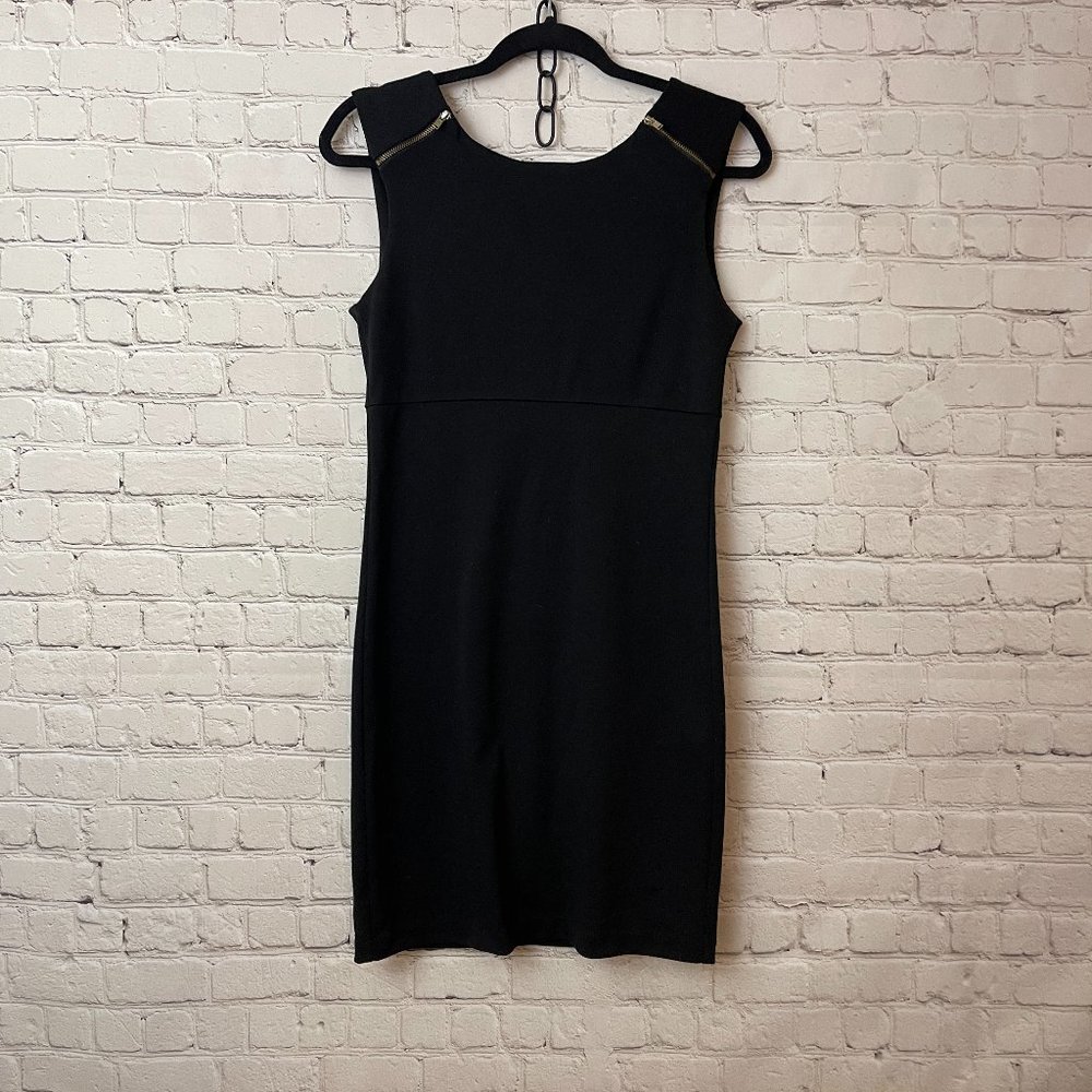 Little Black Dress Body Con Zippers by Aqua Cocktail Mini LBD size medium
